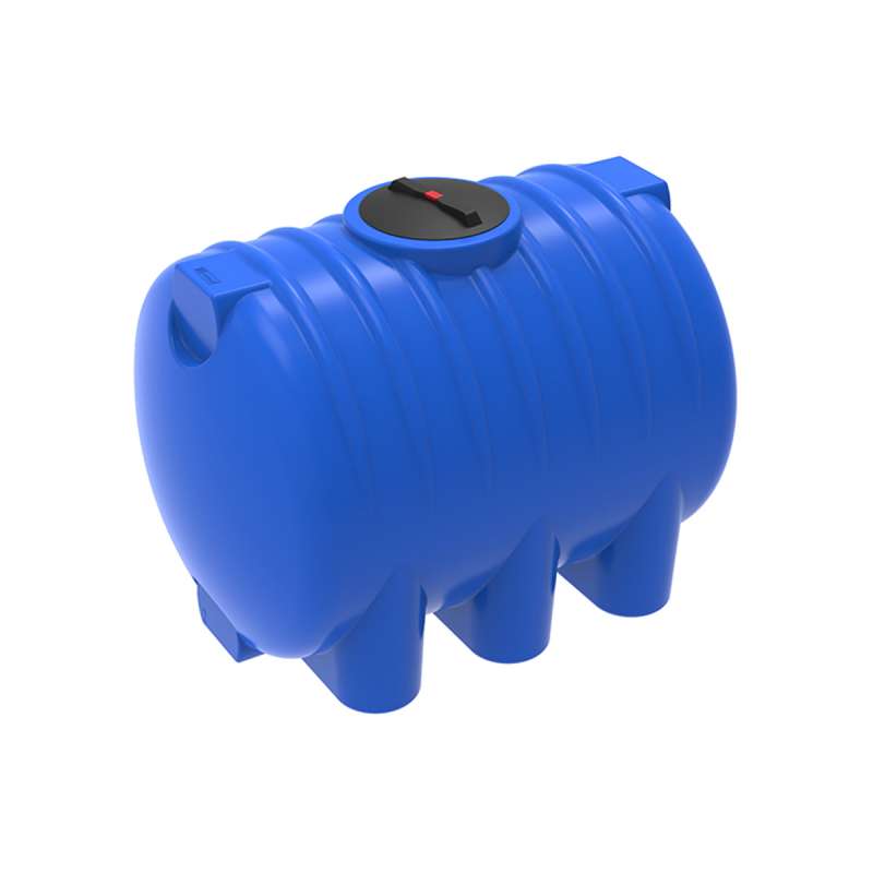 Горизонтальная пластиковая емкость, бак для воды 2000 литров усилен ребрами жесткости