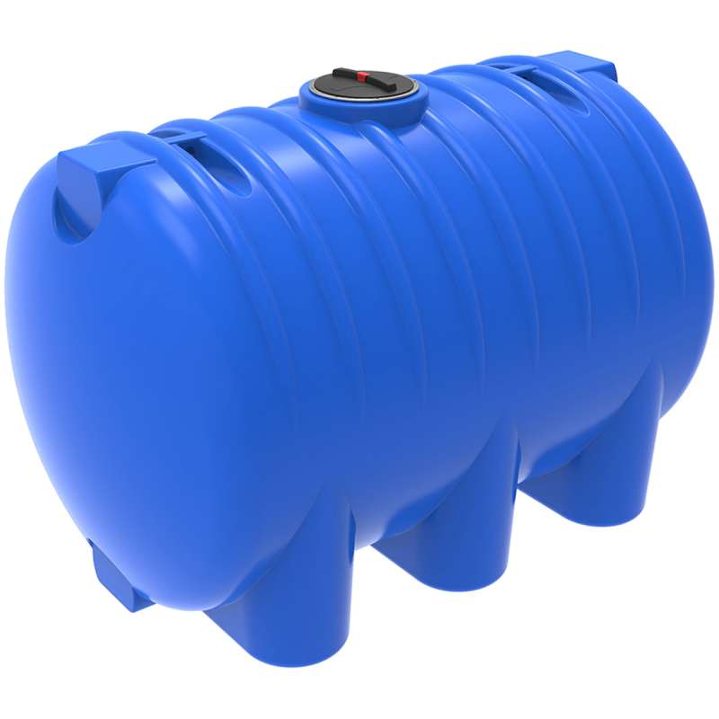 Горизонтальная пластиковая емкость, бак для воды 8000 литров усилена ребрами жесткости под плотность до 1.2 г/см³  