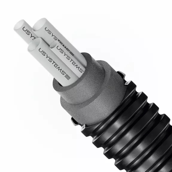 Труба в утеплителе PE-Xa 2-25x2,3/25x3,5/20х2,8 PN6 и PN10 оболочка ПЭ 140 мм гофрированная Quattro Midi