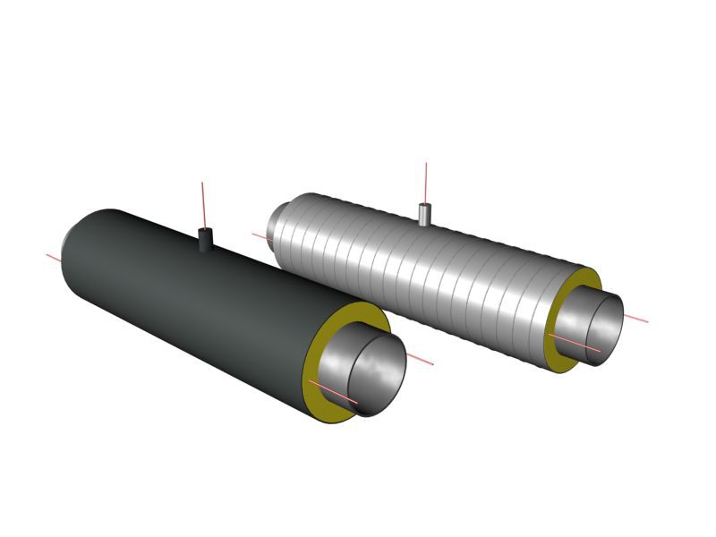 Элемент трубопровода с кабелем вывода  в ППУ изоляции